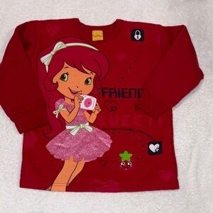 Malwee strawberry shortcake Red retro girls sweatshirt size 6